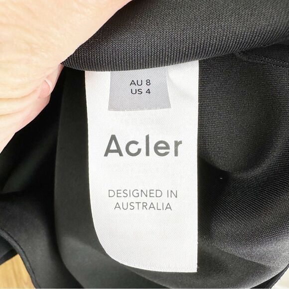 NWT Acler Juniper One-shoulder Crepe Mini Formal Cocktail Dress Black Womens 4 - Picture 7 of 15